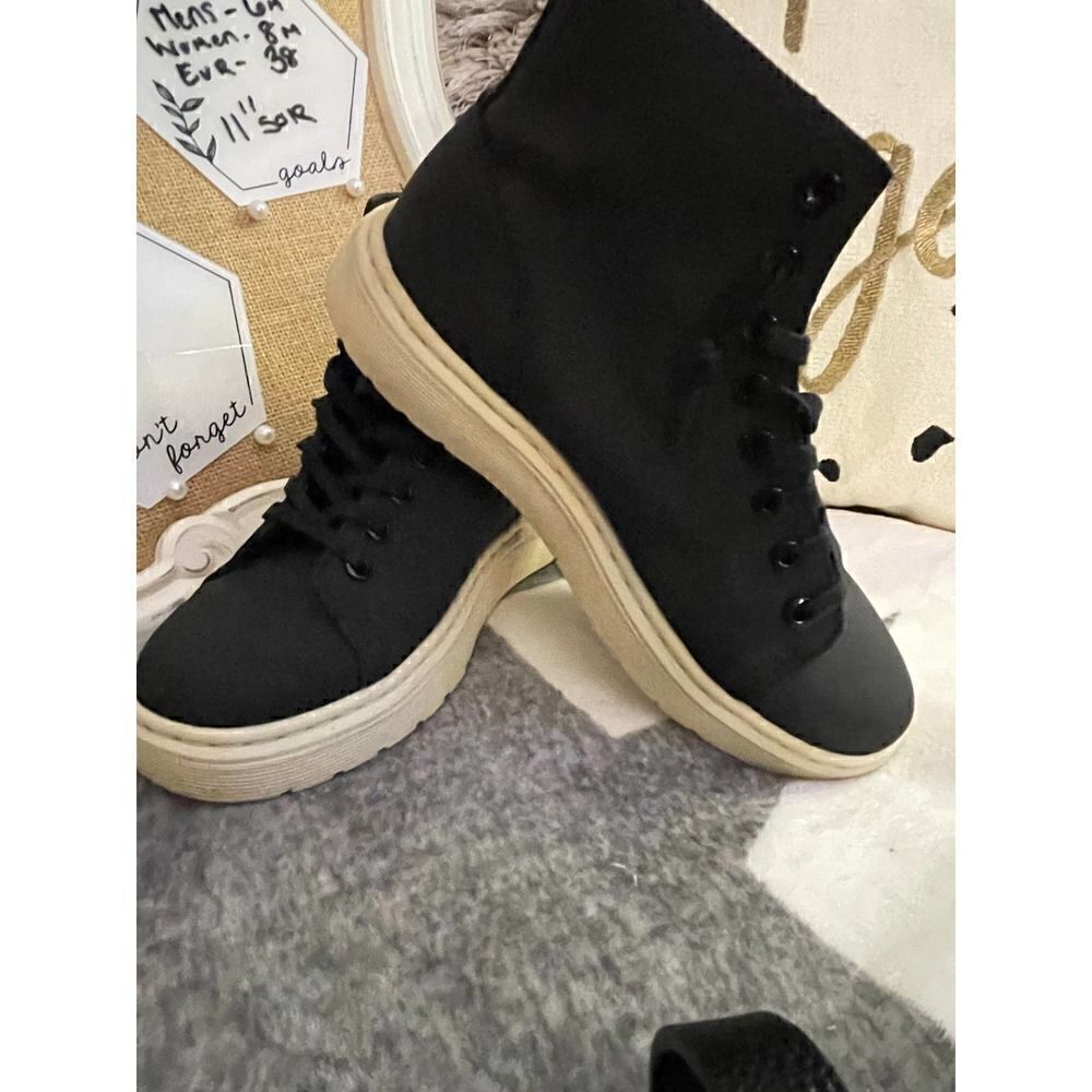 Black doc martins combat/work boots lace up men 6m women 8m street club